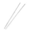 Travel Stainless Steel Foldable Pocket Chopsticks Silver Tone Pair