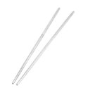 Travel Stainless Steel Foldable Pocket Chopsticks Silver Tone Pair