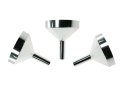 3 X SMALL SILVER METAL FILLING FUNNELS