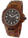 Thyvogue Men's Red Round Red Dial Wooden Watch with 40 Mm Size W00007