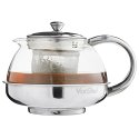 VonShef Modern Stainless Steel 600ml Glass Infusion Tea Pot Loose Tea Leaf Coffee Infuser