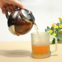 Glass Stainless Steel Loose Tea Leaf Teapot With Infuser 750ml/500ml --- Size:L