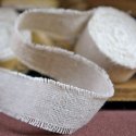 Linen Ribbon, 1 in. x 5 yd., Rustic Wedding, Natural, Package of 12
