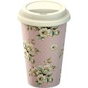 Creative Tops Katie Alice Cottage Flower Doubled Walled Porcelain Travel Mug with Silcone Lid